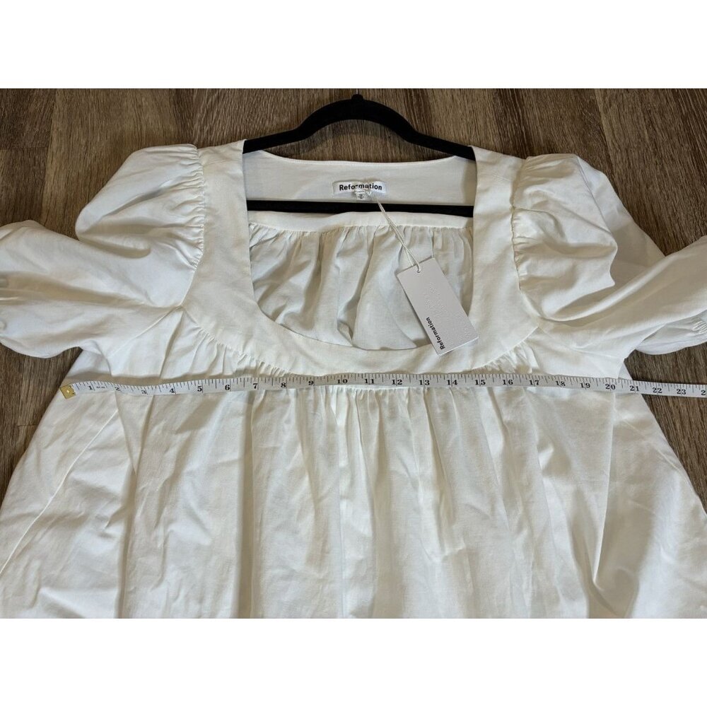 Reformation NWT Nissa Dress White Size 12 Short Sleeve Mini Babydoll Bridal - Picture 8 of 9